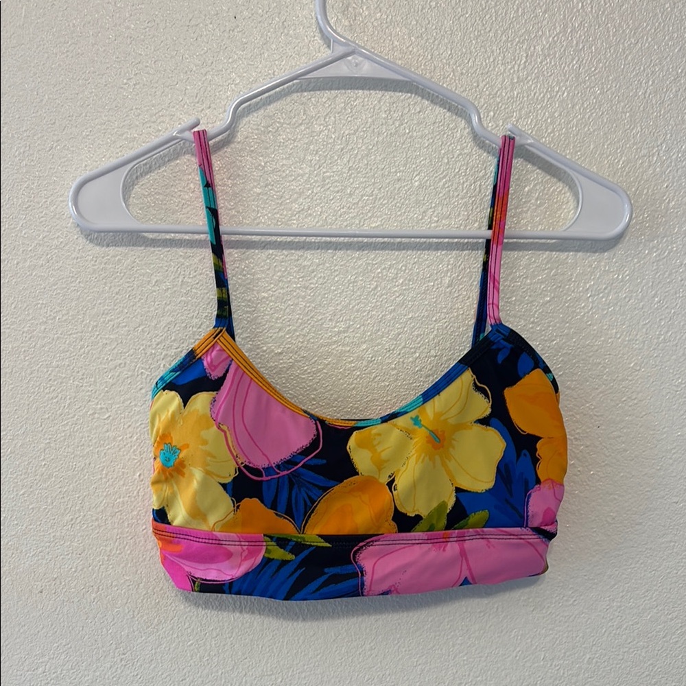 Floral Bikini Top - Pink and Yellow